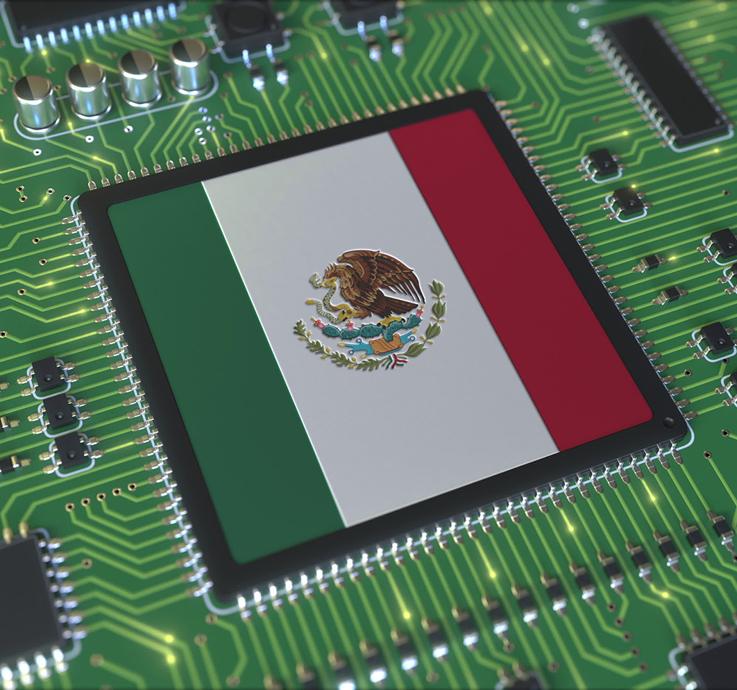 National,Flag,Of,Mexico,On,The,Operating,Chipset.,Mexican,Information